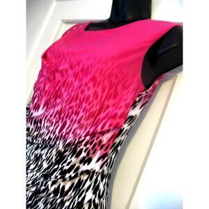 CALVIN KLEIN Tank Dress Size Small Sleeveless Animal Print with Pink